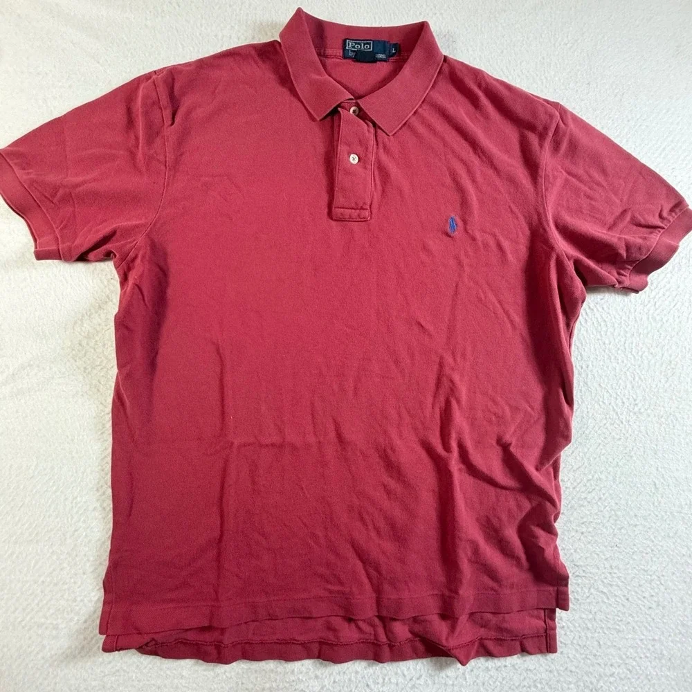 Polo Ralph Lauren Polo Shirt Mens Large Short Sleeve Pique Red